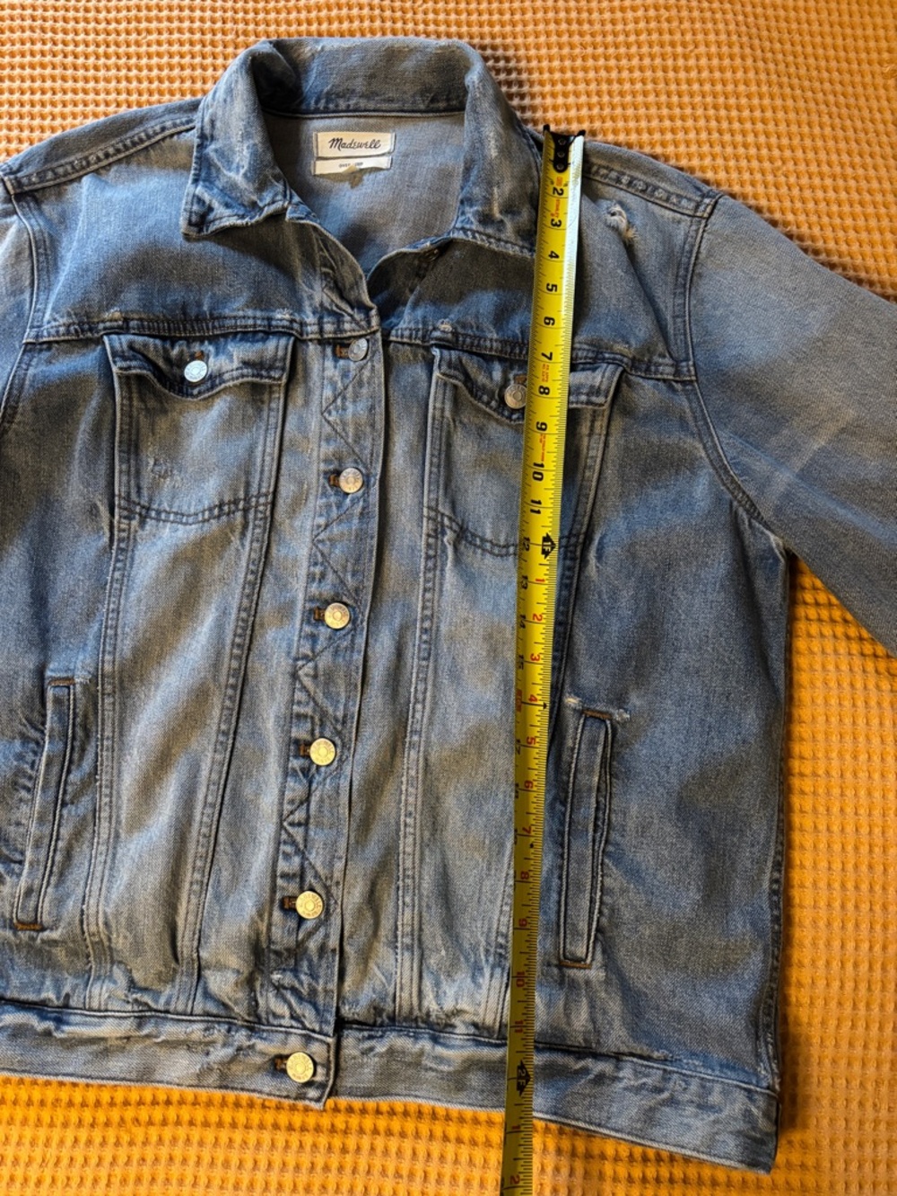 EUC Madewell Oversized Blue Jean Jacket | Distressed Denim | Women’s Plus 1X - Picture 9 of 16